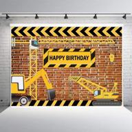 🚧 fanghui 7x5ft construction theme party photography backdrops - bricks, builder, dump trucks; happy birthday banner decorations, photo background studio props, supplies - boy's logo