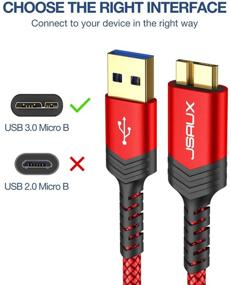 img 2 attached to JSAUX USB 3.0 Micro Cable (2 Pack): 1ft+3.3ft USB A Male to Micro B Charger Cord for External Hard Drives - Compatible with Toshiba, WD, Seagate, Samsung Galaxy S5 and More