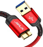jsaux usb 3.0 micro cable (2 pack): 1ft+3.3ft usb a male to micro b charger cord for external hard drives - compatible with toshiba, wd, seagate, samsung galaxy s5 and more logo
