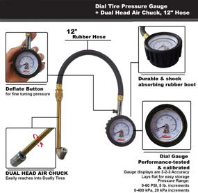 img 1 attached to 🚗 Милтон (S-935) Диал калибратор давления в шинах с двухсторонним соплом и шлангом длиной 12 дюймов: эффективный и точный мониторинг шин.