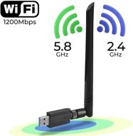 📶 high speed usb wifi adapter – 1200m dual band 802.11ac 5dbi wireless dongle for pc/desktop/laptop, compatible with windows & mac os x logo