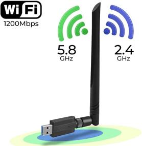 img 4 attached to 📶 High Speed USB WiFi Adapter – 1200M Dual Band 802.11ac 5dBi Wireless Dongle for PC/Desktop/Laptop, Compatible with Windows & Mac OS X