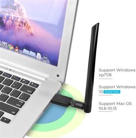 img 2 attached to 📶 High Speed USB WiFi Adapter – 1200M Dual Band 802.11ac 5dBi Wireless Dongle for PC/Desktop/Laptop, Compatible with Windows & Mac OS X