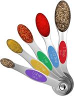 🥄 vremi magnetic stainless steel measuring spoons: 5-piece set for dry and liquid ingredients - bpa free, multifunctional teaspoon and tablespoon with double end nesting - ideal for home kitchen logo