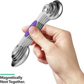 img 1 attached to 🥄 Vremi Magnetic Stainless Steel Measuring Spoons: 5-Piece Set for Dry and Liquid Ingredients - BPA Free, Multifunctional Teaspoon and Tablespoon with Double End Nesting - Ideal for Home Kitchen