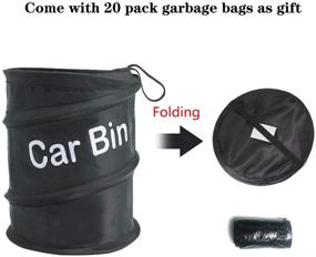 img 2 attached to Cisture Portable Car Trash Can, 2-Pack Pop-up 🚗 Folding Car Bin for Outdoor Use with Garbage Bags