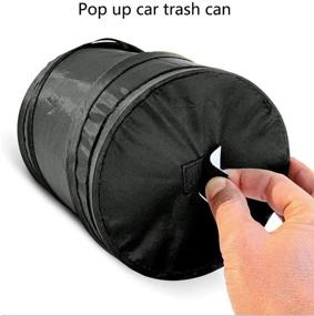 img 1 attached to Cisture Portable Car Trash Can, 2-Pack Pop-up 🚗 Folding Car Bin for Outdoor Use with Garbage Bags