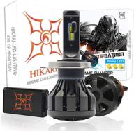 🔆 hikari ultra h4/9003 led bulbs conversion kit: prime zes led chips for enhanced halogen replacement, 6k cool white foglight performance logo