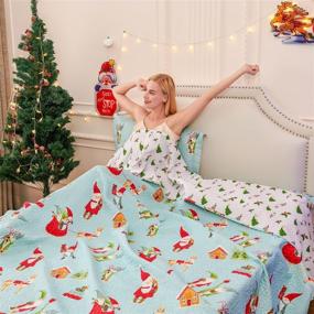 img 2 attached to Christmas Reversible Bedspread Coverlet Lightweight Bedding