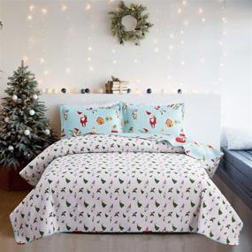 img 3 attached to Christmas Reversible Bedspread Coverlet Lightweight Bedding