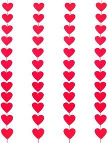 img 4 attached to ❤️ Charming Heart Garland Banner: Red and Pink Felt Banners for Valentine's Day Décor, Fireplace, Anniversary, Wedding, Engagement Party, and Home Decor