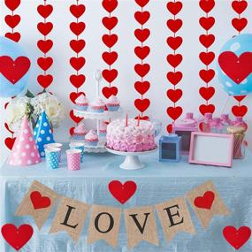 img 3 attached to ❤️ Charming Heart Garland Banner: Red and Pink Felt Banners for Valentine's Day Décor, Fireplace, Anniversary, Wedding, Engagement Party, and Home Decor