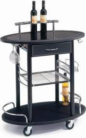 img 1 attached to 🍾 Stylish and Functional: Black Minibar Serving Cart by New Spec