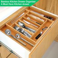 👍 maximize kitchen drawer space with adjustable bamboo silverware tray - expandable and large utensil organizer for cutlery, spoons, and flatware - 9 slots логотип