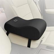 🚗 a.b crew universal car armrest center console cushion - breathable memory foam seat support for all seasons (black) logo