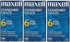 img 3 attached to Maxell VHS Blank Tapes - 3-Pack Standard Grade T-120, 6 Hour EP Mode, 246m: High Performance and Versatility!