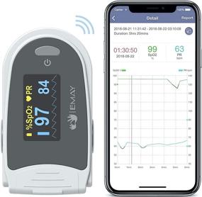 img 4 attached to EMAY Sleep Oxygen Monitor: Track Blood Oxygen Saturation & Heart Rate with App for iPhone & Android, Professional Report & 40-hour Memory
