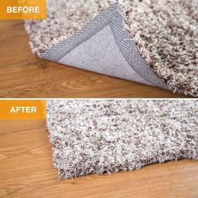 img 1 attached to 🔒 Домашние грипперы Home Techpro Rug Pads, 8 шт., нескользящие моющиеся грипперы для ковра, "Vacuum TECH" - продвинутые материалы для предотвращения скручивания ковра: Удерживайте свой ковер на месте и достигайте ровных углов, легко снимайте.