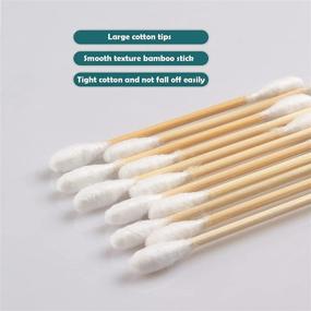 img 1 attached to 🌱 Biodegradable Organic Cotton Swabs | 500 Count Double Round Thick Tips | Strong Wooden Sticks | Ideal for Ears | Firm Qtips | Natural Cotton Buds | 3 inch Length | Compact Box