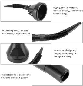 img 1 attached to 🚗 Wide Mouth Fuel Funnel with Handle - Keenso Large Plastic Funnel for Car Petrol Filter, Flexible Spout for Oil and Water Refueling - Pack of 1