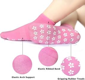 img 2 attached to 🧦 12 Pairs Non-Slip Slipper Socks for Women with Skid Grippers - Ideal Trampoline, Hospital, and Yoga Socks (Sakura Multicolor - Pack of 12)