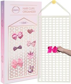 img 4 attached to 🎀 Joyora Hair Bow Holder & Organizer - Stylish Girls Hair Bows Hanger Instantly Organizes 125 Accessories with Perfectly Sized Ports for Bows, Headbands, Clips - Declutter Room & Enhance Style