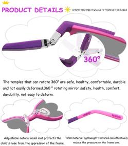 img 2 attached to 👓 TR90 Kids Polarized Sunglasses for Boys Girls - 360° Rotatable Hinges, Lightweight Rectangle Sunglasses, Age 3-8 - 100% UV Protection