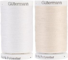 img 1 attached to Gutermann Sew-All Thread Bundle: Egg Shell & Nu-White 2-Pack - 547 Yards Each