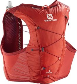 img 4 attached to 🎒 Salomon Active Skin 4 Set Running Hydration Vest, Small - Valiant Poppy/Red Dahlia