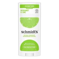 🍃 schmidt's bergamot + lime deodorant, aluminum free, natural 24 hour odor protection, vegan & certified cruelty free, 3.25 oz logo