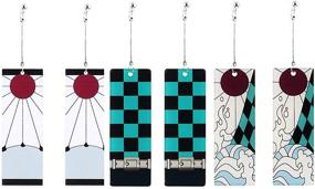 img 4 attached to ✨ Winssigma Demon Slayer Tanjiro Earrings Set - Kimetsu No Yaiba Acrylic Hanafuda Cosplay Jewelry (3 Pairs)