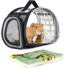 img 4 attached to 🐹 YUEPET Guinea Pig Carrier Bag with Bed - Portable & Breathable Rabbit Carrier Bag for Guinea Pig Bunny Chinchilla - Small Animal Carrier with Random Colors