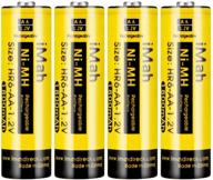 🔋 imah hr6 aa rechargeable batteries ni-mh 1.2v 1800mah - ideal for solar lights, remote control cars, clocks, flashlights, toys (pack of 4) logo