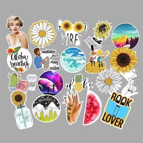 img 2 attached to 🌼 Jasion 53-Pcs Vinyl Yellow Stickers: Waterproof Cute Lovely Girls Teens Aesthetic Trendy Summer Graffiti Decals - Perfect for Water Bottles, Cars, Motorcycle, Skateboard, Luggages, iPad, Laptops