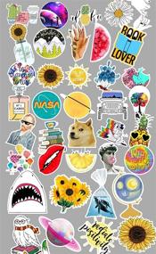 img 3 attached to 🌼 Jasion 53-Pcs Vinyl Yellow Stickers: Waterproof Cute Lovely Girls Teens Aesthetic Trendy Summer Graffiti Decals - Perfect for Water Bottles, Cars, Motorcycle, Skateboard, Luggages, iPad, Laptops