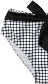 img 1 attached to 👙 Stylish CUPSHE Women's Black White Gingham Ruffled Two-Piece Bikini Set: A Trendy Swimwear Choice