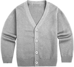 img 4 attached to 👕 Boys' Clothing | Maylofuer Dark Red Cardigan Sweater with Buttons | Sweaters