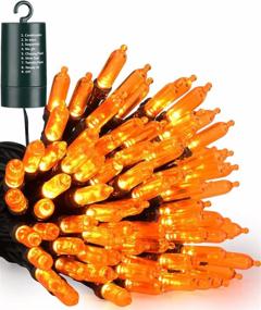 img 4 attached to 🎃 Illuminating Halloween Decor: Orange 100 LED Battery Operated String Lights - Waterproof, 8 Modes, Auto Timer - Perfect for Party, Outdoor & Indoor Decorations