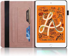 img 2 attached to Buy Pefcase iPad Mini 5 Case - Multi-Angle Viewing Folio Smart PU Leather Cover in Rose Gold