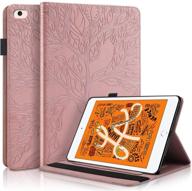 buy pefcase ipad mini 5 case - multi-angle viewing folio smart pu leather cover in rose gold logo
