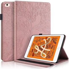 img 4 attached to Buy Pefcase iPad Mini 5 Case - Multi-Angle Viewing Folio Smart PU Leather Cover in Rose Gold