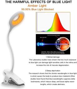 img 2 attached to 🔦 Читательный светодиодный светильник OUTOPEST с 5 цветами и 5 уровнями яркости: зажимной светильник, перезаряжаемый светильник с 28 светодиодами для изголовья, татуировки, нейл-искусства, макияжа и наращивания ресниц (включая янтарный).