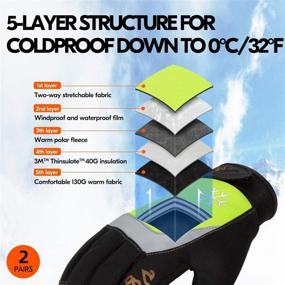 img 3 attached to 🧤 Thinsulate Waterproof Fluorescent Vgo Touchscreen Occupational Health & Safety Products