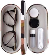 👓 2 in 1 portable contact lens and glasses case with double sided camouflage design - includes built-in mirror, tweezer, and solution bottle for travel kit logo