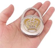 👑 sparkling qtmy rhinestone imperial crown purse table holder - foldable handbag hanger logo