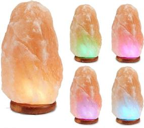 img 4 attached to 🌈 Enhance Your Space with the LED Multi-color Changing Pure Himalayan Salt Lamp: 7 Inches Tall, USB Adaptor, Wooden Base, and the Magical Himalite Carnival of Lights!