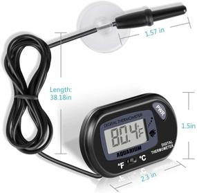 img 3 attached to 🐠 LCD Digital Aquarium Thermometer by Neptonion - Suction Cup Fish Tank Temperature Sensor for Fish, Reptiles, Lizards, and Turtles