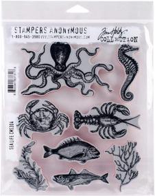 img 1 attached to AGCMS304 Art Gone Wild Tim Holtz Sea Life Cling Rubber Stamp Set - Multi-Colour, Synthetic Material - 24.5 x 18 x 0.6 cm