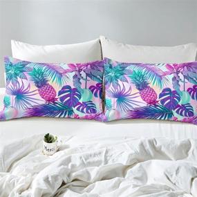 img 1 attached to Feelyou Pineapple Comforter Watercolor Collection Bedding