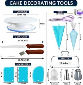 img 3 attached to 🎂 RFAQK 203 PCs Cake Decorating Supplies Kit for Beginners - Turntable Stand, 48 Numbered Icing Tips with Pattern Chart and E.Book, 7 Russian Piping Nozzles, and 2 Baking Spatulas